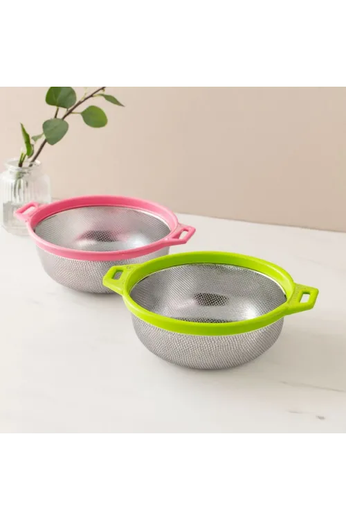21 cm Kulplu Metal Süzgeç - Çelik Sepet