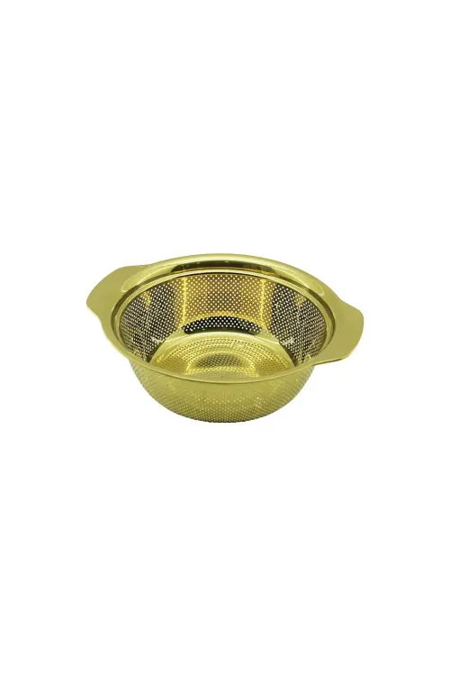 23cm   Gold  Paslanmaz Metal  Sepet  Süzgeç  Kendinden Kulplu