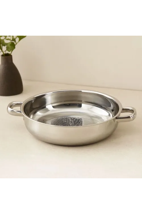 24 cm Kulplu Basık Metal Süzgeç