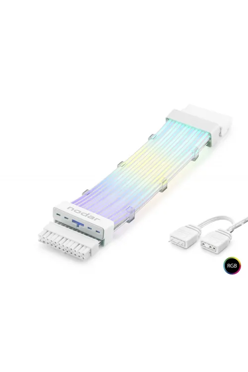 24 Pin Argb Power Supply Uzatma Kablosu Gümüş Kaplamalı Bükülebilir 2 Mm 108 Led Beyaz ND2814W