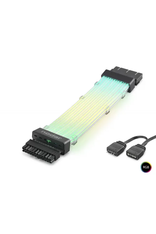 24 Pin Argb Power Supply Uzatma Kablosu Gümüş Kaplamalı Bükülebilir 2 Mm 108 Led Siyah ND2814B