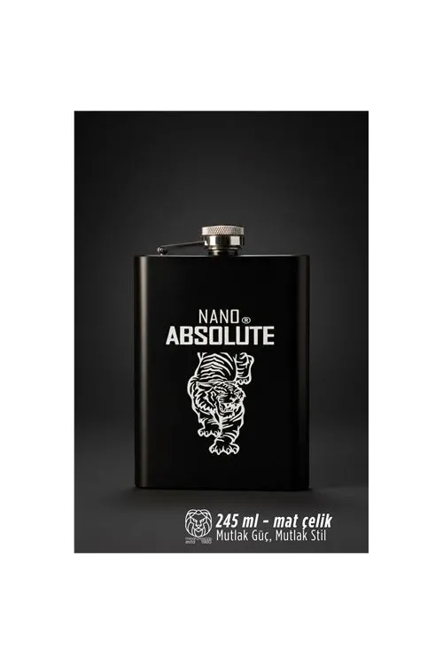 240 ml Mat Siyah Paslanmaz Çelik İçki Matarası 722910