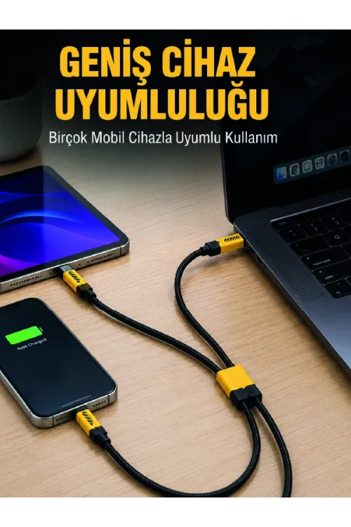 240w Çoklu Şarj Kablosu Type-c Lightning Micro Usb Örgü Kablo