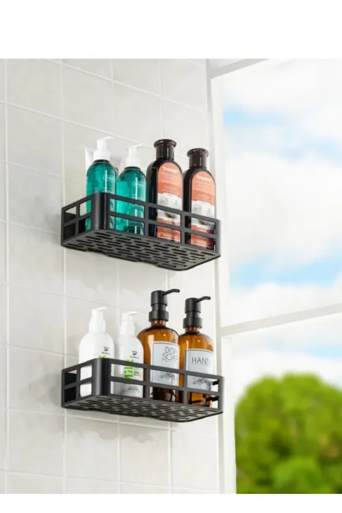 2’li Banyo Organizer Düzenleyici Yapışkanlı Raf