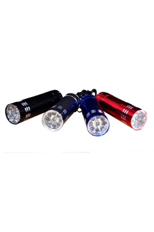 3 Adet 9 Ledli Metal Mini El Fener