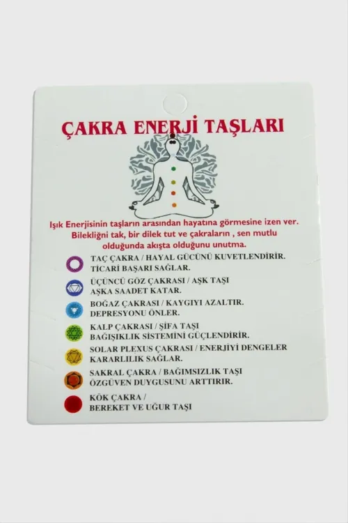 3lü Çakra Enerji Taşları Bileklik Kartı