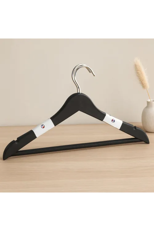 3lü Sert Plastik Elbise Askısı (Metal Başlı)