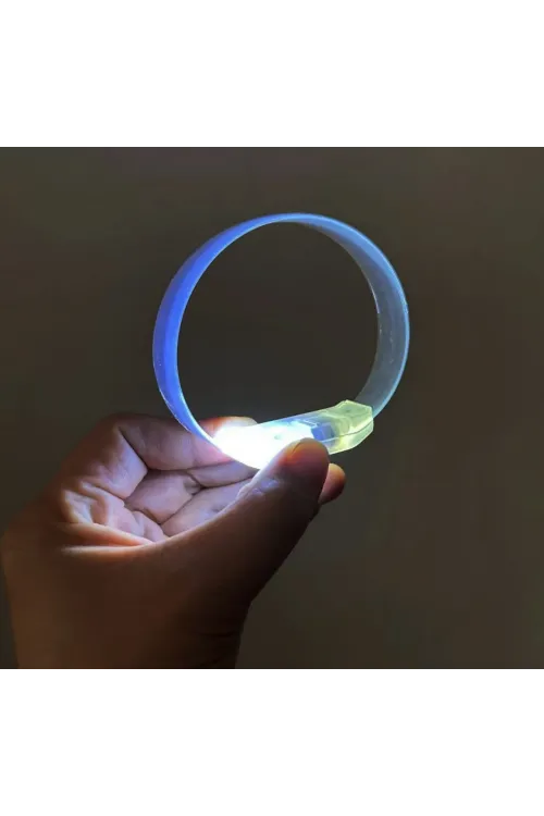 3 Modlu Pilli LED Işıklı Esnek Parti Bilekliği Beyaz