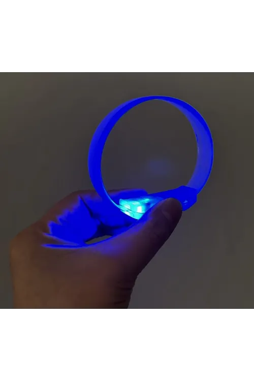 3 Modlu Pilli Led Işıklı Esnek Parti Bilekliği Mavi