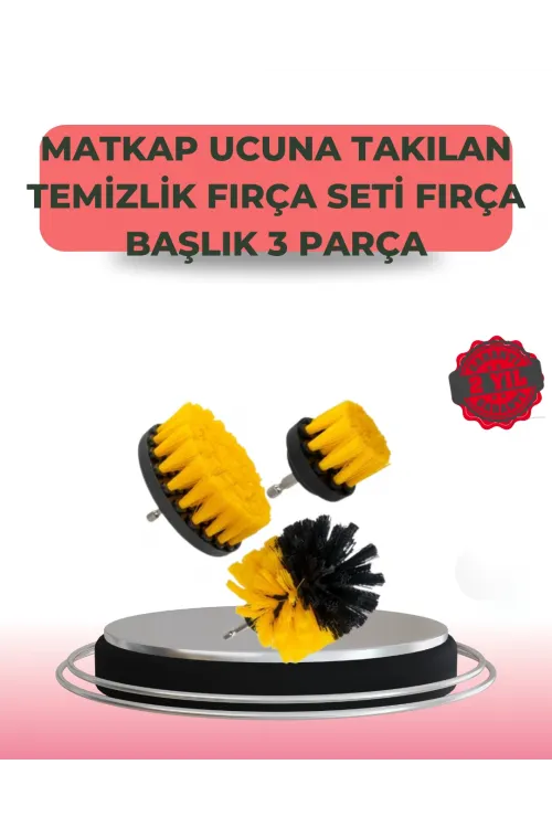 3 Parça Matkap Ucu Temizlik Fırçası Dayanıklı Naylon Kıllı