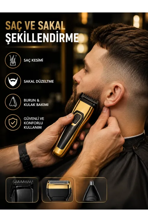 3ü 1 Arada Şarjlı Kişisel Bakım Ve Tıraş Makinesi