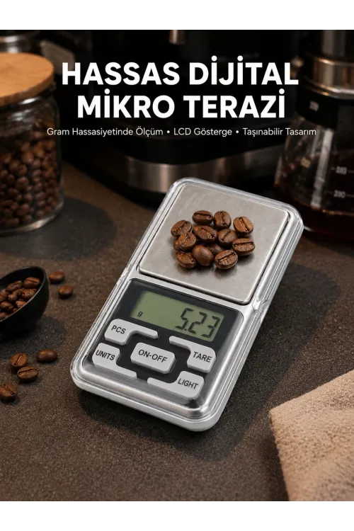 300 Gr Hassas Cep Terazisi Mavi Işıklı Lcd Ekranlı