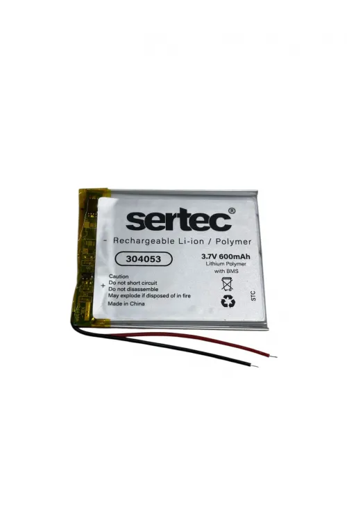 304053 3.7V 600 MAh Li-Polymer Pil (Devreli/1.5A)