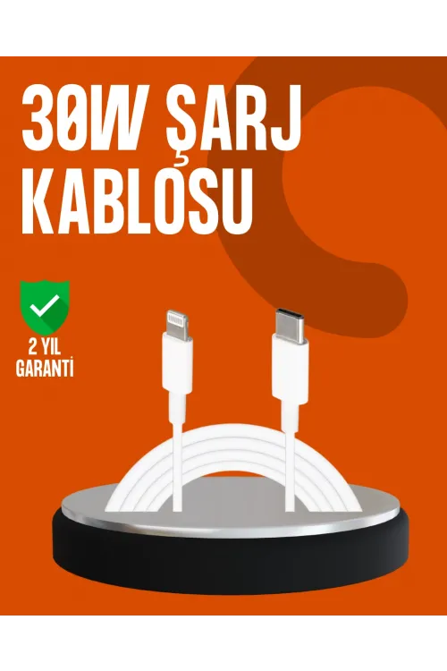 30w Type-c Lightning Hızlı Şarj Kablosu 1.2m İphone Uyumlu