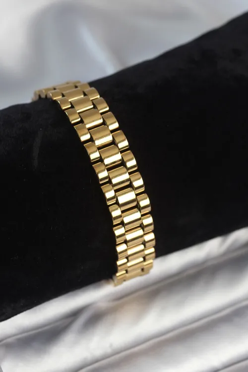 ietaks™ 316L Çelik Gold Renk 12 mm Kalınlık Erkek Bileklik