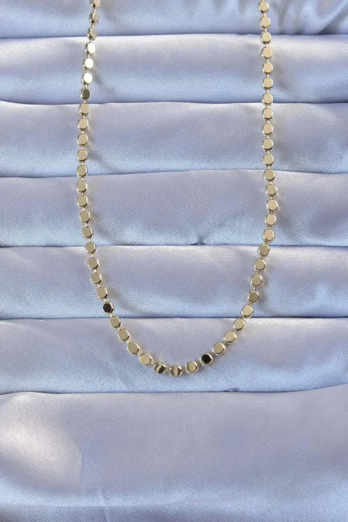 316L Çelik Gold Renk 60 cm Parçalı Ezme Kolye