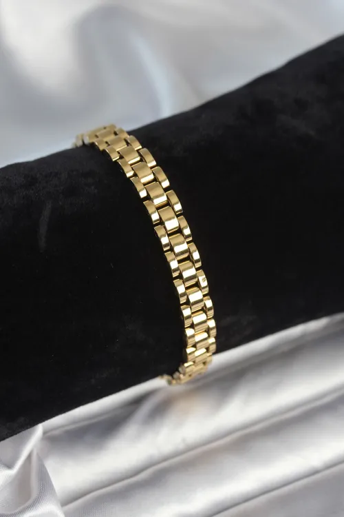 ietaks™ 316L Çelik Gold Renk 7 mm Kalınlık Erkek Bileklik
