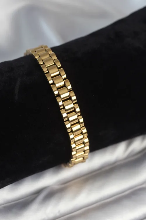 ietaks™ 316L Çelik Gold Renk 9 mm Kalınlık Erkek Bileklik
