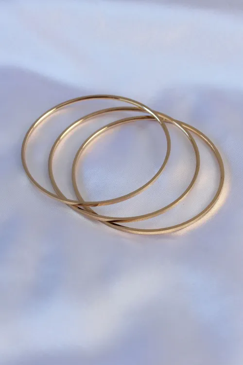ietaks™ 316L Çelik Gold Renk Ajda Model Kadın 65 mm Bilezik
