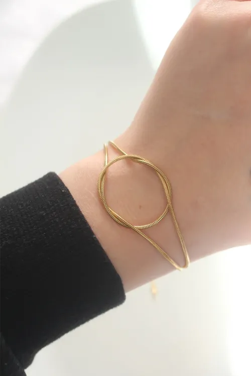 ietaks™ 316L Çelik Gold Renk Düğüm Model Bileklik