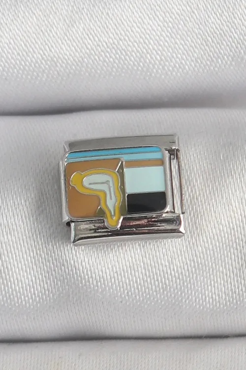 ietaks™ 316L Çelik Gümüş Renk Renkli Portre Model Nomination Charm