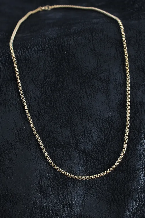ietaks™ 316L Çelik Örme Zincir Model Gold Renk Erkek Kolye