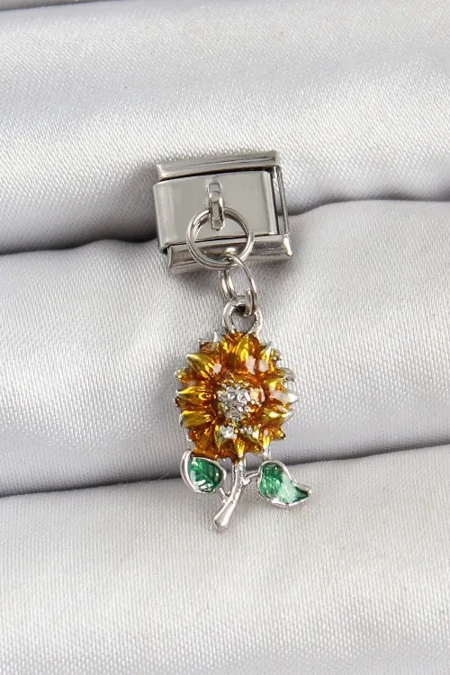 ietaks™ 316L Çelik Sallantılı Ayçiçeği Model Gümüş Renk Nomination Charm