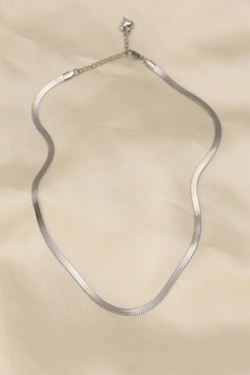 ietaks™ 316L Çelik Silver Renk 45 cm İtalyan Zincir Model Kadın Kolye