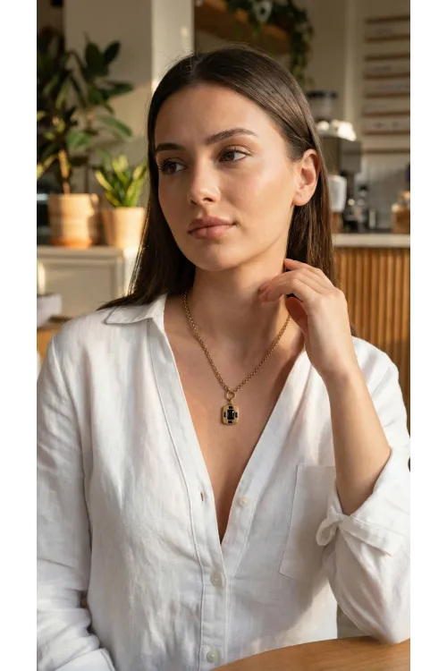 ietaks™ 316L Çelik Zincir Gold Renk Vintage Model Kadın Kolye