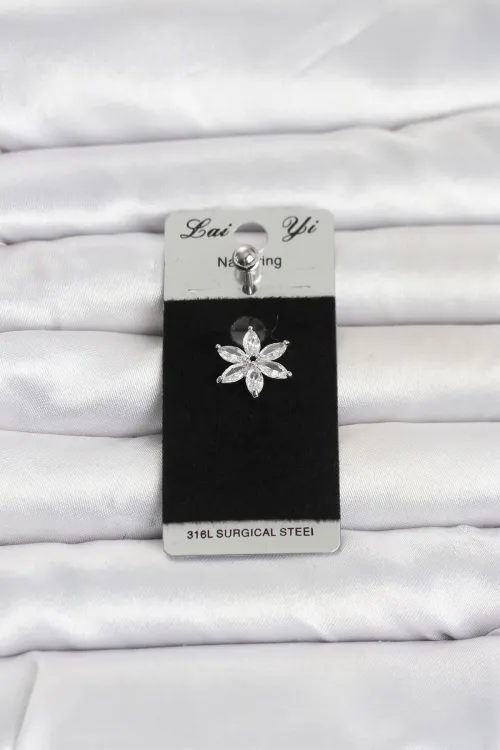 316L Cerrahi Çelik Lotus Model Göbek Piercing