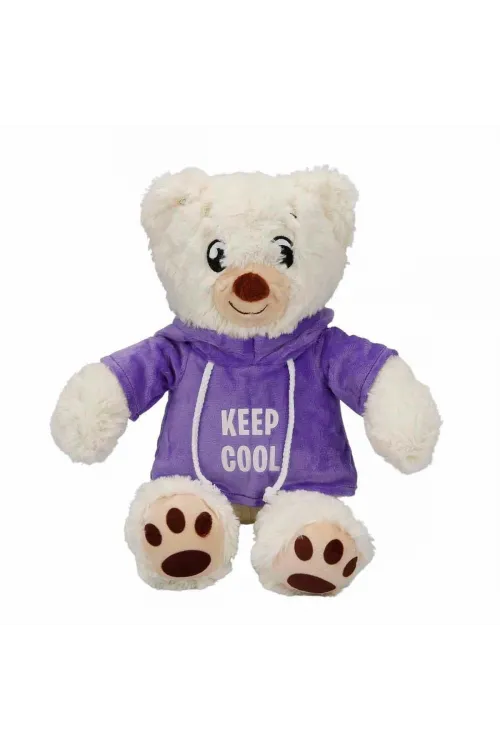 3192 Kapüşonlu Peluş Ayı 30 cm -Sunman