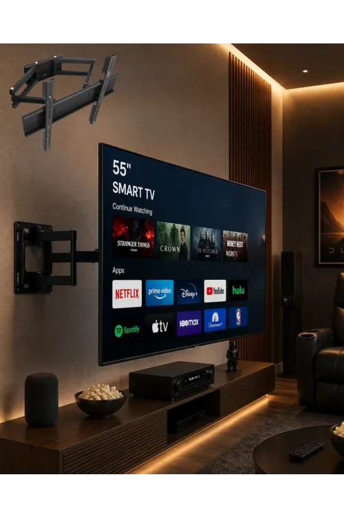 32 55 İnç Televizyon Askı Aparatı Duvara Monte Hareketli Tv Tutucu
