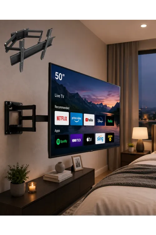 32 55 İnç Tv Askı Aparatı Hareketli Duvar Askısı Döner Televizyon Tutucu