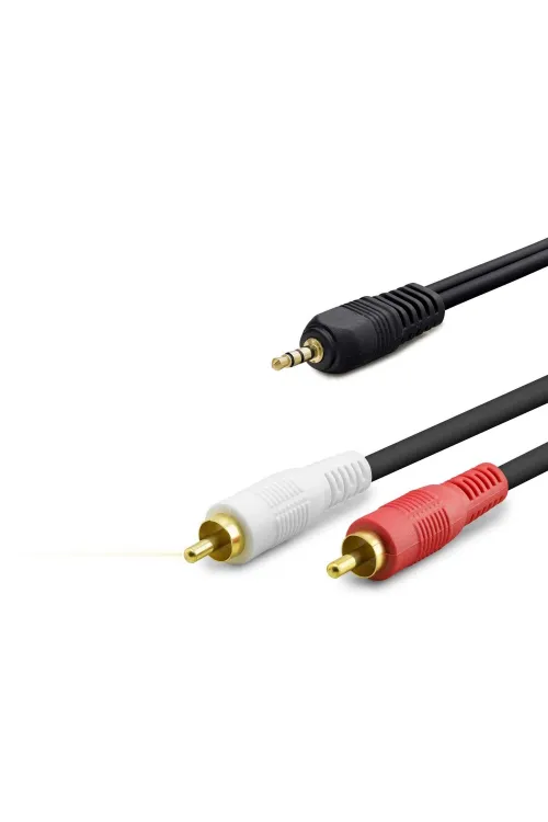 3.5 Mm To 2Rca Kablo 2Lıne Gold 10M Siyah HDX1061