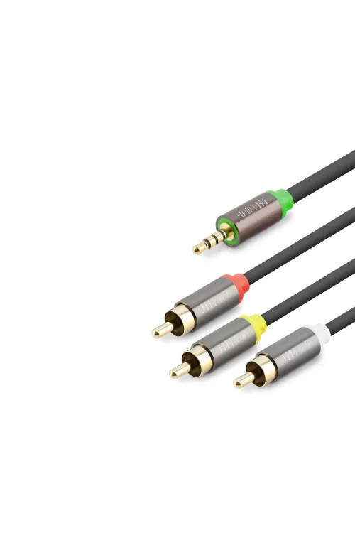 3.5 Mm To 3Rca Kablo 2Lıne Gold 1.5M Siyah HDX1064