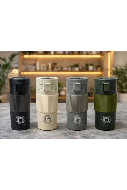 350 Ml Paslanmaz Çelik Termos Dereceli Mug - Sızdırmaz Kapaklı Çift Katmanlı Dereceli Termos  Alk4626