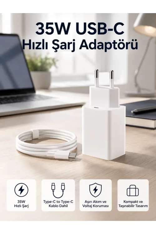 35w Usb-c Hızlı Şarj Adaptörü Type-c To C Kablo Seti
