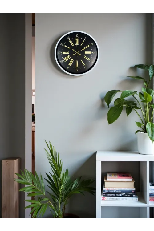 36 Cm Beyaz Dekoratif Duvar Saati