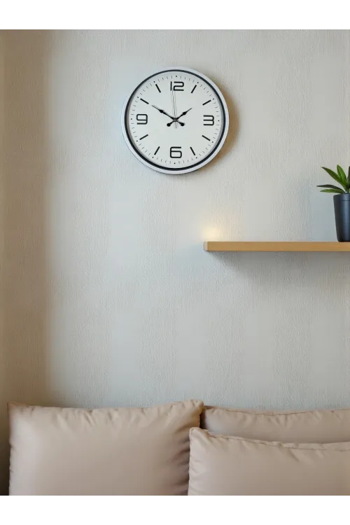 36 Cm Beyaz Modern Dekoratif Duvar Saati