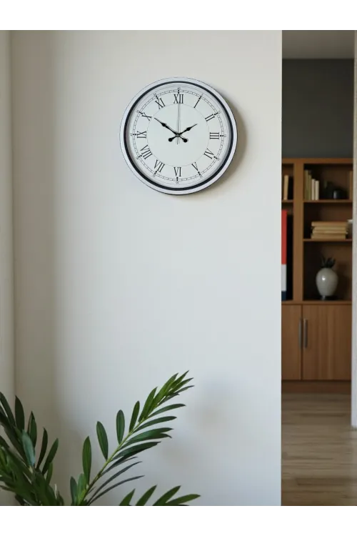 36 Cm Beyaz Roman Rakamlı Duvar Saati