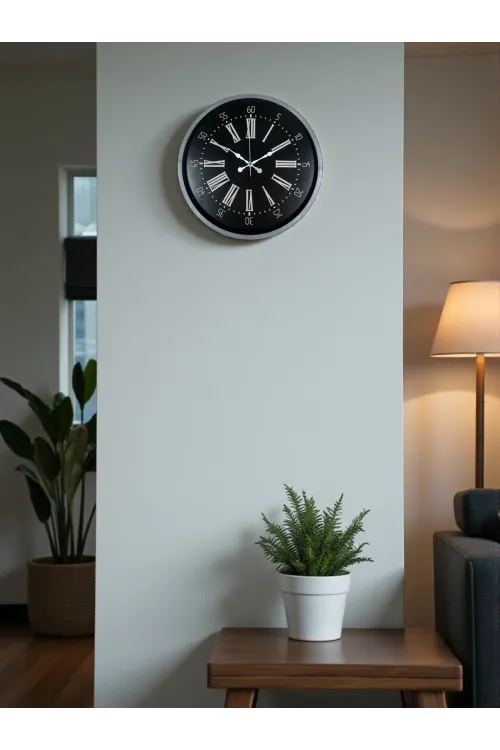 36 cm Dekoratif Gri Duvar Saati