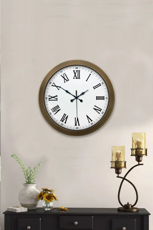36 cm Eskitme Metal Roma Rakamlı Duvar Saati