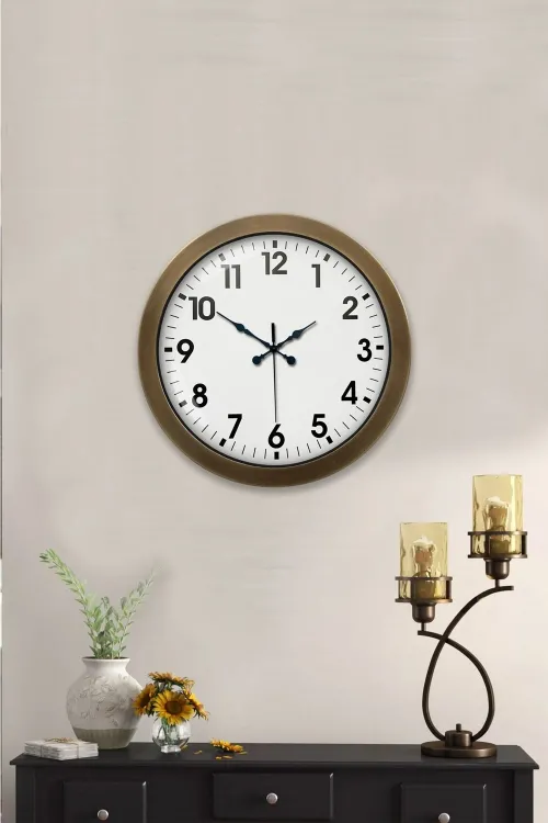 36 cm Eskitme Metal Standart Duvar Saati