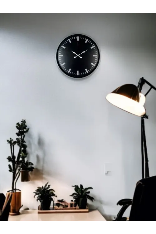 36 Cm Gri Dekoratif Duvar Saati