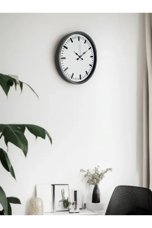 36 Cm Gri Sade Dekoratif Duvar Saati