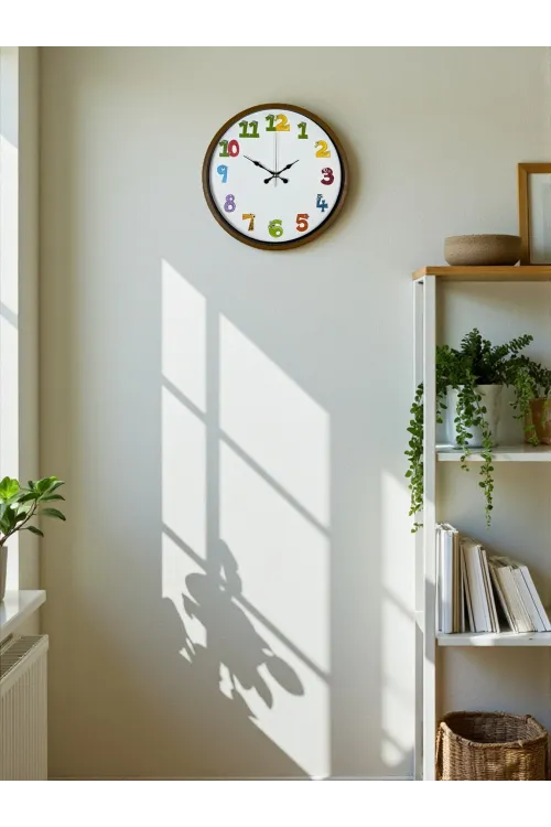 36 Cm Kahverengi Çocuk Odası Duvar Saati