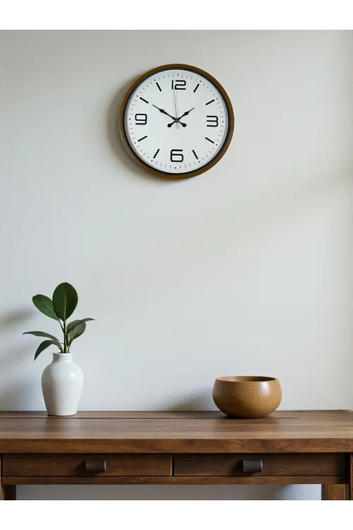 36 Cm Kahverengi Modern Dekoratif Duvar Saati