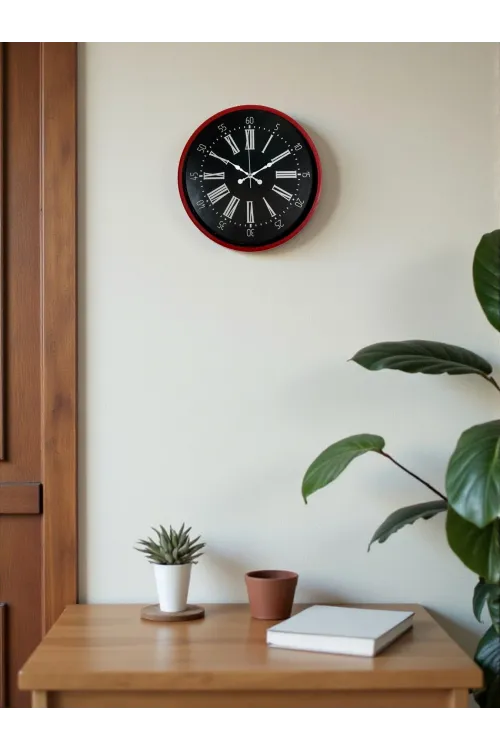 36 Cm Kırmızı Asil Duvar Saati