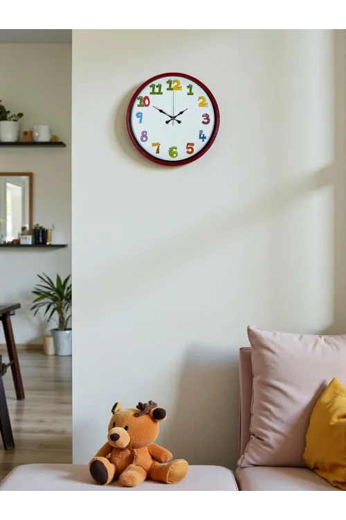 36 Cm Kırmızı Çocuk Odası Duvar Saati