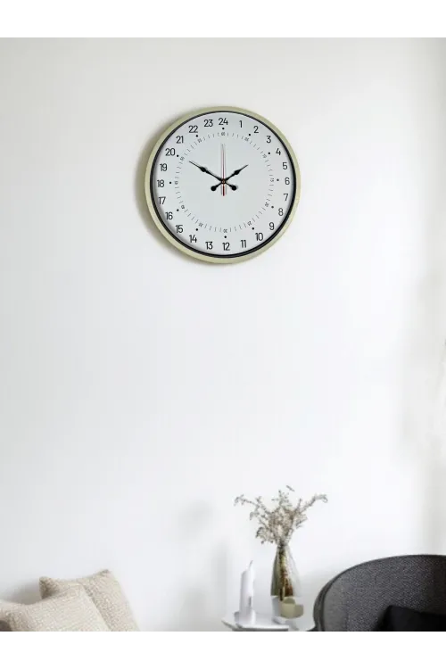 36 Cm Krem 24 Saat Göstergeli Duvar Saati
